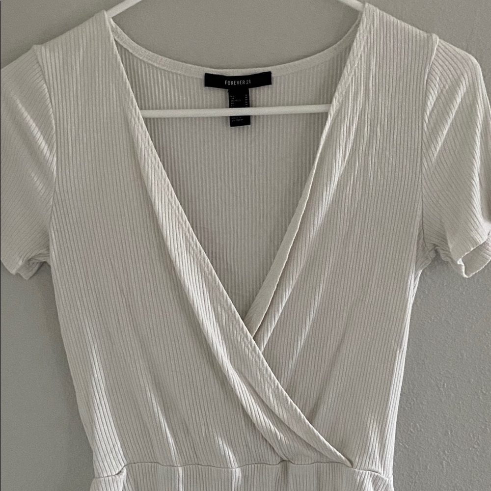 White Wrap Top Bodysuit